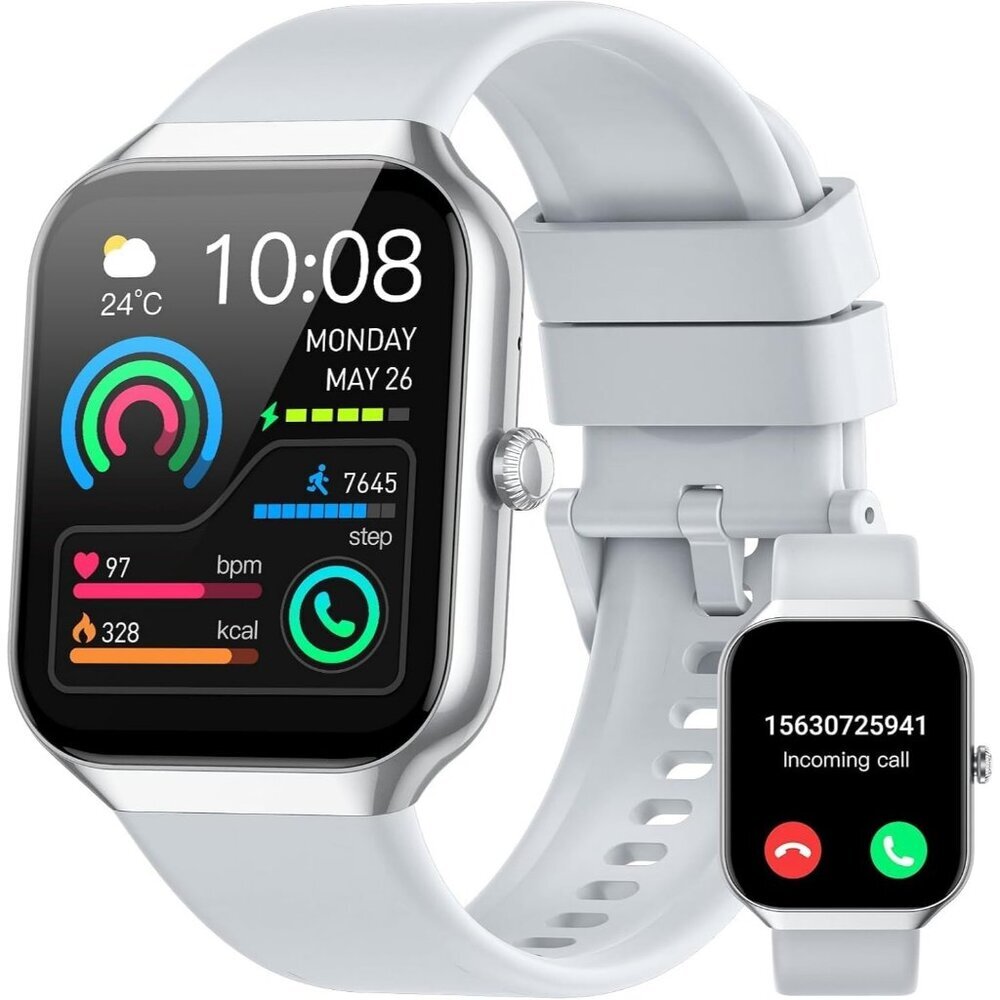 Men's Sliver Fitness Activity Tracke with Pedometer Comfortable Smartwatch - Picture 1 of 7